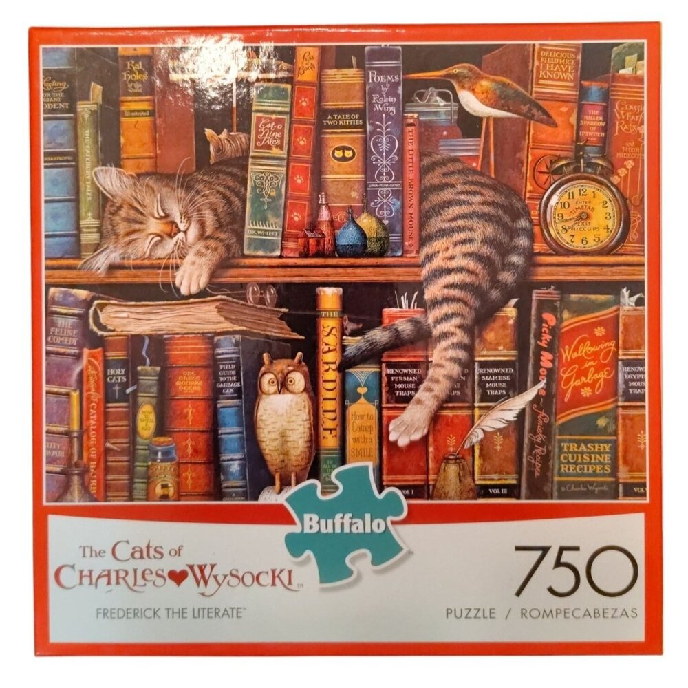 The Cats Of Charles Wysocki 750 Piece Jigsaw Puzzle Frederick The Literate